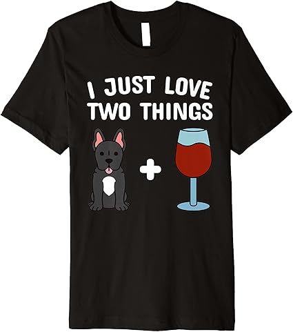 Amazon.com: Wine French Bulldog Dog Premium T-Shirt: Clothing